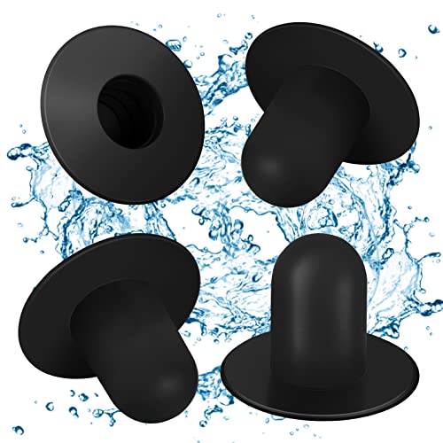 Paquete de 4 Tapones de Pared para Piscina, Piezas de Repuesto – Filtro de Bomba de Filtro de Piscina sobre el Suelo, tapón de tapón de Agujero Compatible con Intex (Negro)