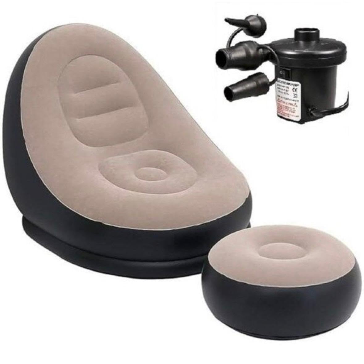 Inflatable Recliner Sofa Chair with Footrest | Versatile Lounge Chair for Living Room, Balcony, Outdoors, Travel & Camping | Lightweight, Durable & Easy to Inflate with Included Air Pump-image-23