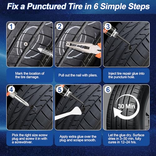 Jollidecor 149-Piece Tire Screw Plug Kit