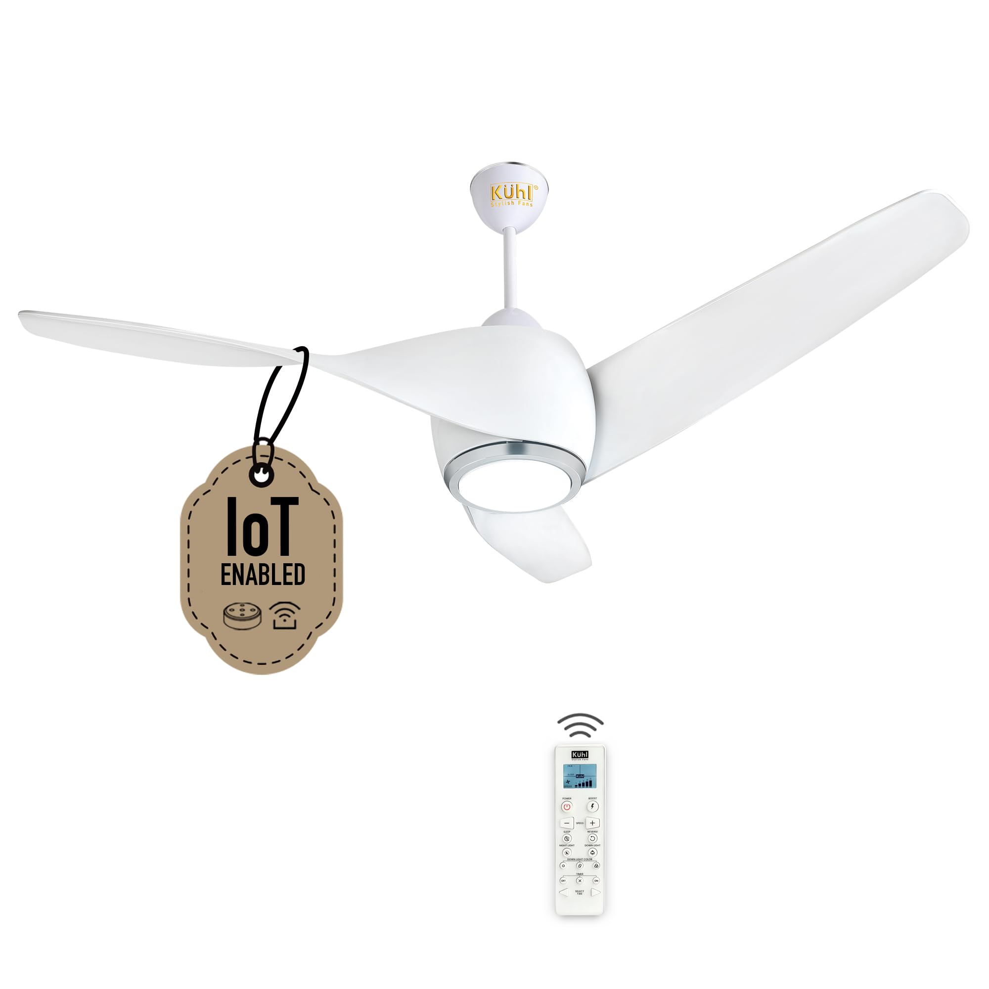 KUHL Twist L3 1320 mm 65% Power Saving BLDC Ceiling Fan | BEE 5 Star Rated & ISI Marked | High Air Flow|5Year Warranty on Motor By Brand | Free Installation | IoT – Operate via Mobile & Alexa | White-image-46