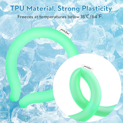 Image of 2PCS Neck CoolingTube, Reusable Ice Coolers Wearable Body CoolingProducts, Neck Coolers for HotWeather Relief for Hot Flashes and Summer (Green*2)