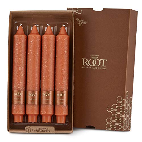 Root 4-Count Unscented Dinner Candles Dripless Beeswax Enhanced Timberline&trade; Collenette Boxed...
