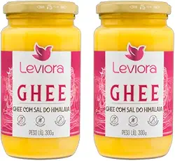 Kit 2X: Manteiga Ghee com Sal do Himalaia Sem Lactose Leviora 300g