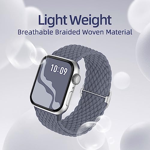 Image of 4 Pack Braided Stretchy Bands Compatible with Apple Watch 40mm 41mm 38mm 42mm 44mm 45mm 46mm 49mm Women Men, Breathable Nylon Elastic Daily Use Straps for iWatch Series 11 /10 9 8 7 6 5 4 3 SE /Ultra 2
