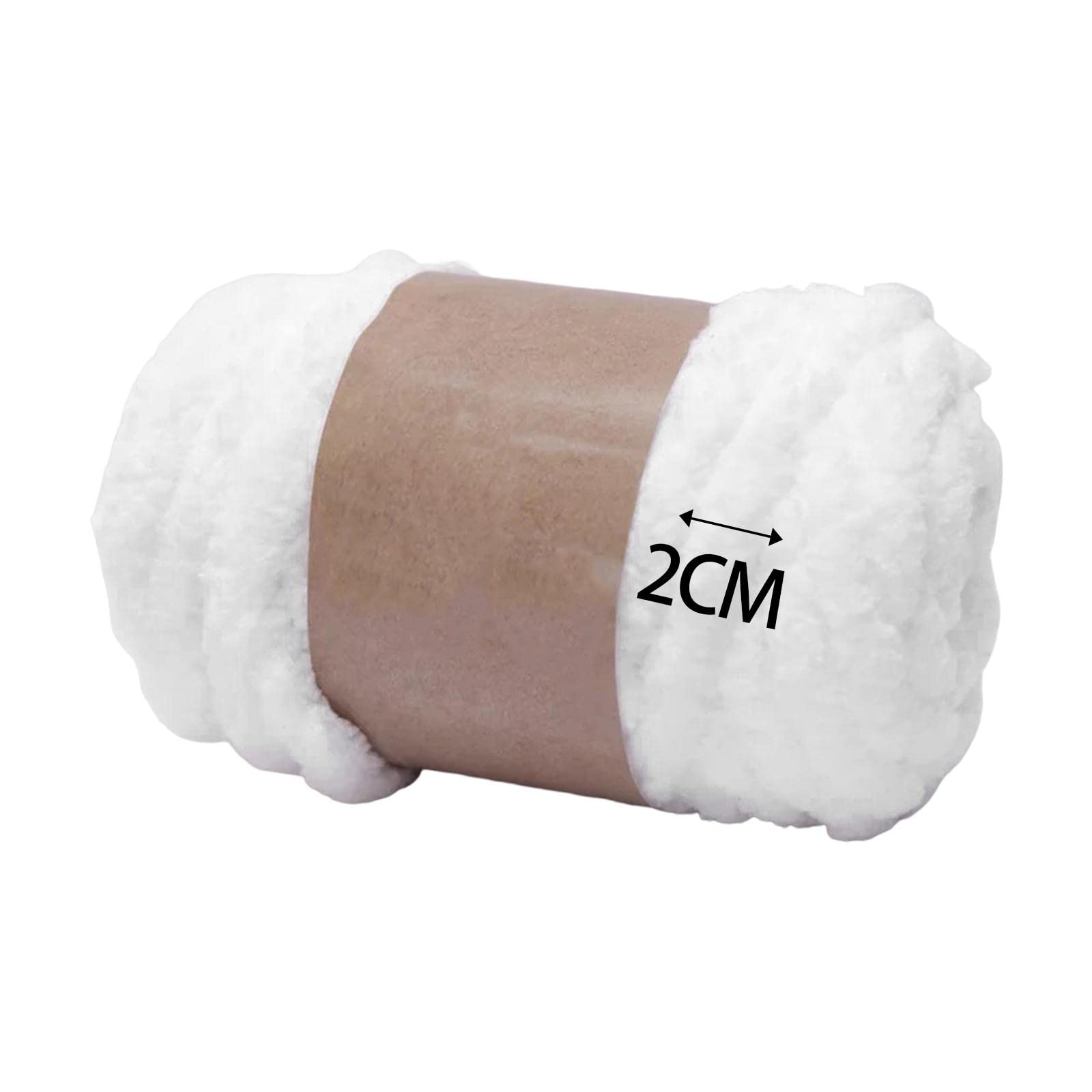 LOVIVER Chunky Wool Yarn Jumbo Yarn for Knitted Blanket Weaving, Sweater, Pet Bed - White, 2 cm - Image 2