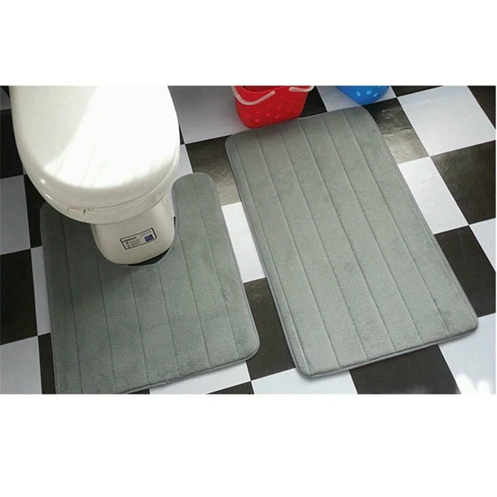 2 Stück/Set Memory Foam Badematte Teppich, Moderne Boden Anti-Rutsch Badezimmer Teppiche Teppichmatte, Teppich Badezimmer, Toilettenmatte, tapete alfombras