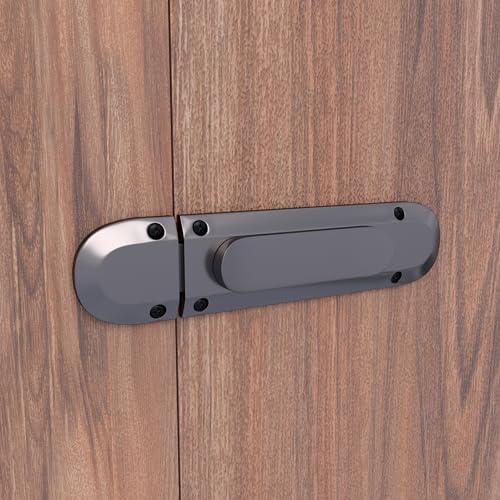 Image of Boniry Door Latch Lock | Solid Metal Door Stopper for Bathroom, Home, Office | Easy Install, Smooth Sliding, Heavy Duty Latch (4, Satin Black)