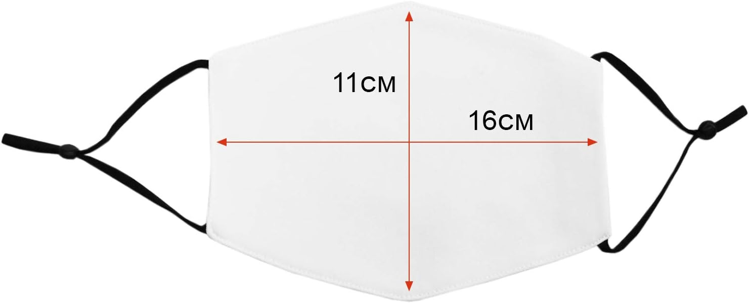 White face mask with dimensions 16cm width and 11cm height indicated