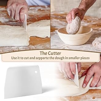 Sourdough Starter Kit for Beginners – Easy All-in-One Bread Baking Set with 9” Round Banneton Bread Proofing Basket, 24oz Glass Starter Jar & Sourdough Tools – Start Baking Right Away