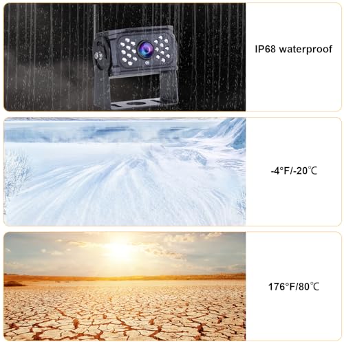 B-Qtech Wireless RV Backup Camera Digital Signal 7'' Plug and Play: Pre-Wired for Furrion System Rear View Camera HD 1080P Night Vision Waterproof Reverse Cam Monitor for Trailer Camper Van