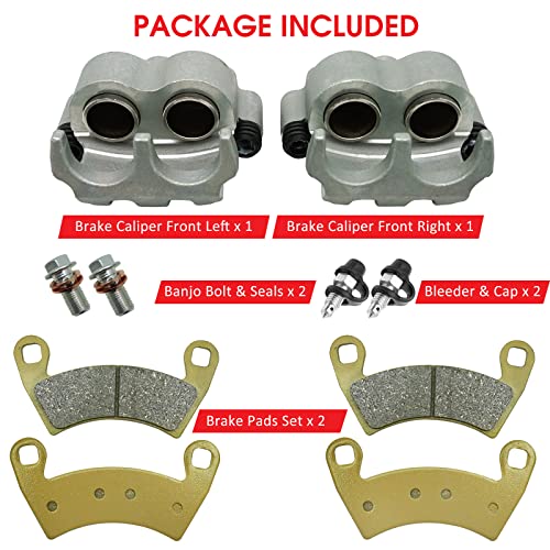 Image of M MATI Rear Left Right Brake Caliper Pads for Polaris Ranger Crew 1000 900 800 700 570-6 800 6x6 Diesel 1912374 1912375 1911427 1911429