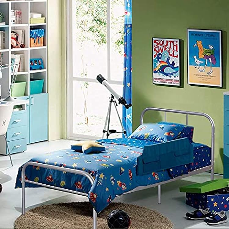 Voilamart Twin Metal Bed Frames Headboard and Footboard,Solid Sturdy Metal Slat, Single Bed with Storage,6 Legs Bed Frame Platform No Box Spring Needed,Twin Bed Frame Set for Kids (Silver)