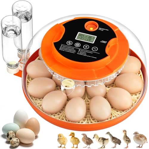 Onsju 18 Egg Incubators for Hatching Eggs, Automatic Egg Turning and Humidity Control Incubator for Hatch Chicken Duck Quail Pigeon Pheasant Partridge Home Classroom Lab-