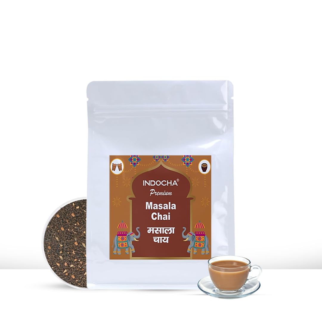 INDOCHA Premium Masala Chai with Natural Spices | 1Kg | Makes 500 Cups | Incredibly Authentic | Flavorful Strong & Natural Taste | Exotic Natural Indian Spices |