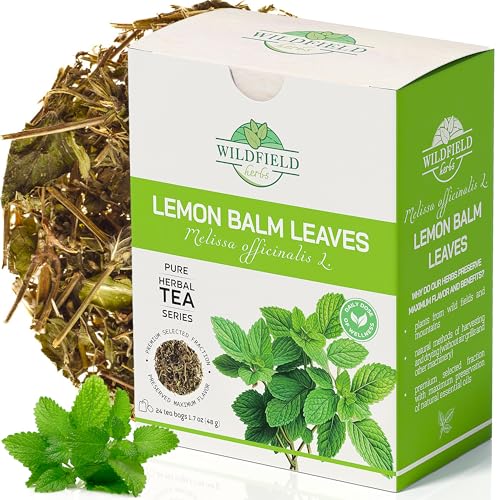 Image of 24 bags Dried Lemon Balm Herb Frontier Loose Lemon Balm Tea Bags (Melissa Officinalis tea) - 24 Count 2g Tea Bags Melissa Herb Tea te de toronjil