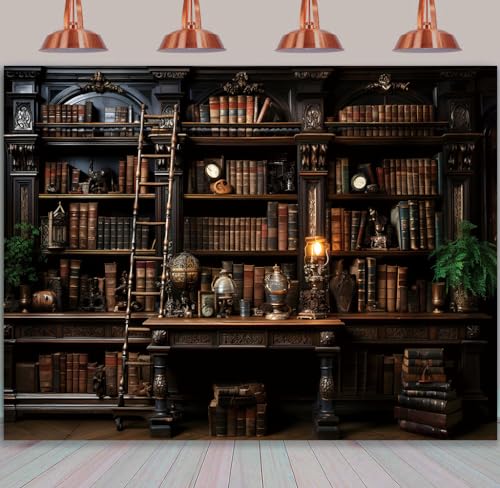 Fondo fotográfico estilo librería medieval 7x5ft vinyl miniatura 4