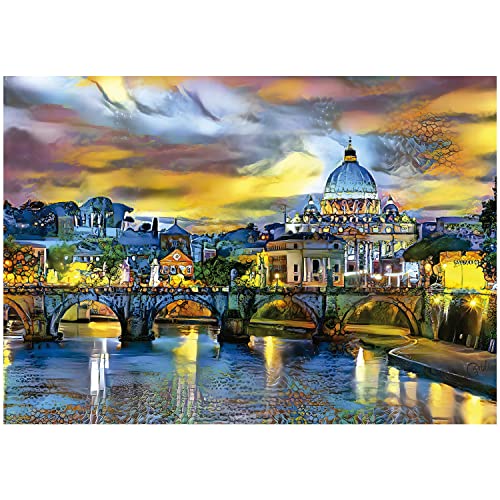 Educa 19617 1500 Basilica Pierre and Saint Angel Bridge, Varied, 85 cm x 60 cm - Image 2