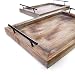 Bison Home Goods Wooden Serving Trays with Handles (2 Pc. Set) Rustic, Farmhouse Wood Butler Platters | Serve Breakfast, Appetizer, Coffee, Bar, and Food | Party or Display Use