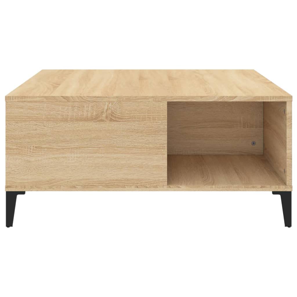 Stolik kawowy do salonu Sonoma 80 x 80 x 36,5 cm, drewno wielowarstwowe | Minimalistyczny design, duża przestrzeń do przechowywania, gładka powierzchnia, odporna na wilgoć, łatwy montaż