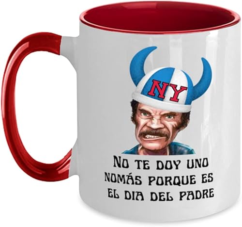 Regalo para dia del padre taza de cafe 2 colores roja y blanco no te doy una nomas