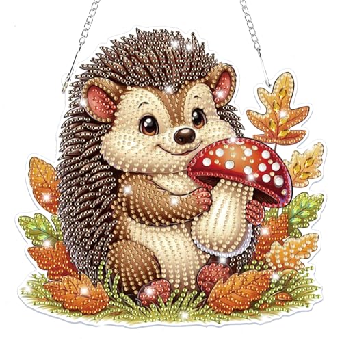 Lxmsja 5D Igel Diamond Painting Anhänger, Herbst Diamond Painting...