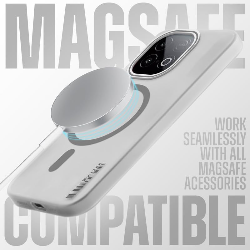 Image of Mr. Case Back Cover for iQOO Neo 10 5G Elegant Frosted White Translucent Back with Wireless Charging Support | Anti-Scratch Shockproof Phone Case - Grey