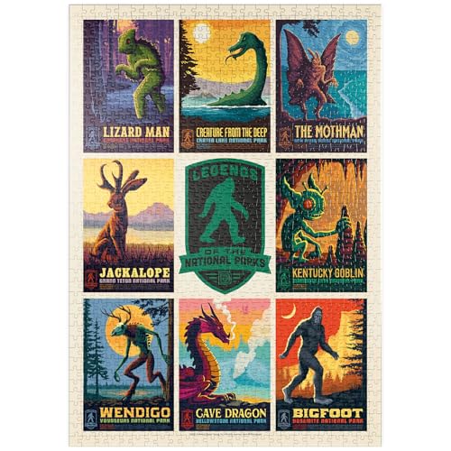 MyPuzzle Legends of The National Parks: Multi-Image Print - Edition 1, Vintage Poster - Premium 1000 Teile Puzzle - MyPuzzle Sonderkollektion von Anderson Design Group