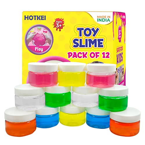 Image of HOTKEI (Pack of 12 Slime) Multicolor Fruit Scented DIY Toy Slimy Slime Gel Jelly Putty Set Art kit Toys for Boys Girls Kids Slime-600 gm Toys