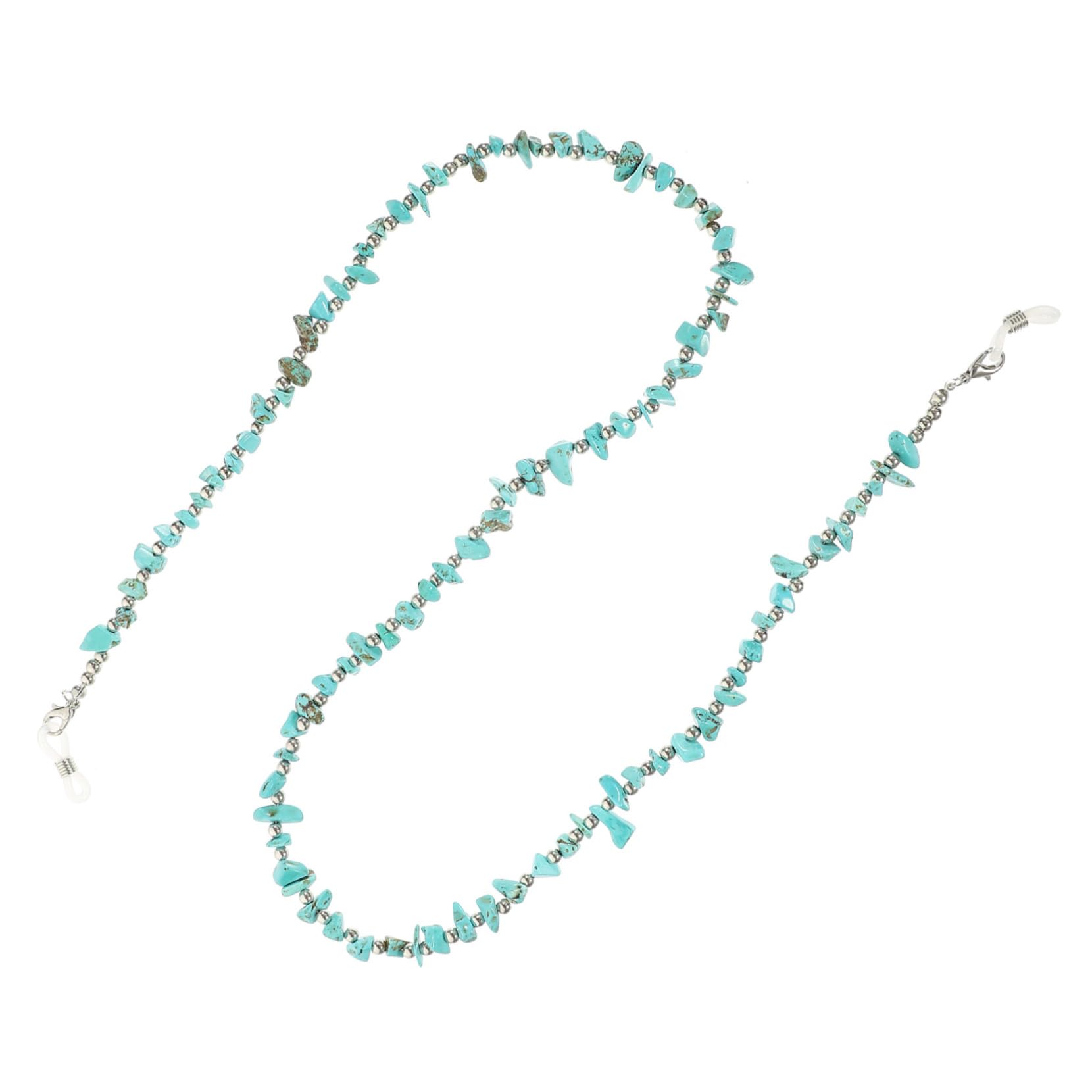 minkissy Irreguläre Türkisfarbene Brillenband Kette mit Design Bead Chain für Damen für Brillen Beim Sport Vielseitig Einsetzbar für Outdoor Aktivitäten
