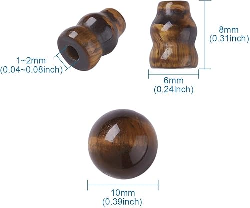 Miniatura 4 de KISSITTY Juego de 2 cuentas naturales de ojo de tigre de 3 agujeros, cuentas budistas de gurú para pulsera Mala, fabricación de joyas de yoga