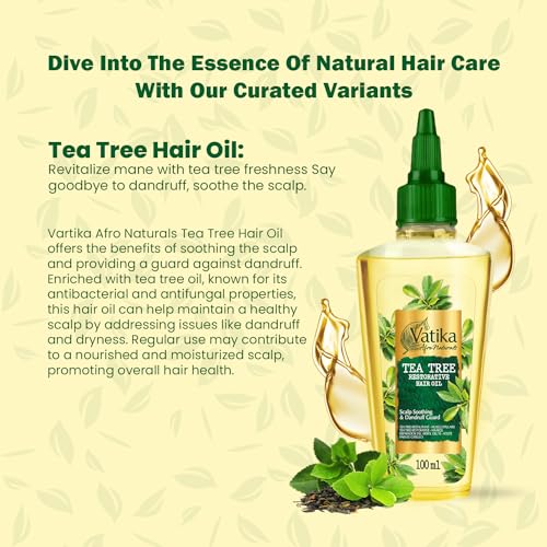 Vatika Afro Naturals Tea Tree Hair Oil - 100 ml | Restorative Hair Oil With Nourishing Blend | For Soothing Scalp & Protect Against Dandruff - Image 6