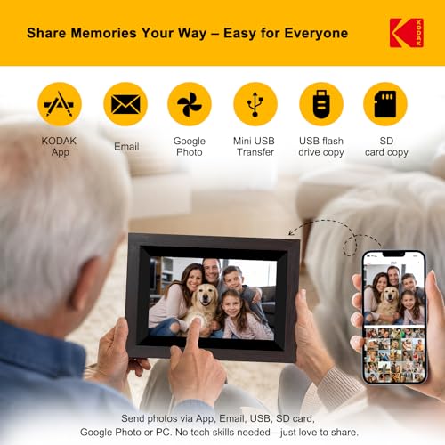 Image of KODAK 10.1 Inch WiFi Digital Picture Frame with 32GB Storage, Electronic Smart Digital Photo Frame 1280x800 IPS Touch Screen, Auto-Rotate, Share Moments Instantly Gifts for Women Mothers Day Christmas
