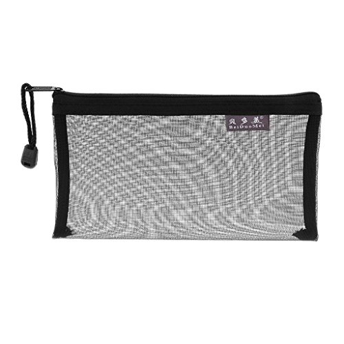 Preisvergleich Produktbild Veranstalter Tasche Portable Raumspeicherfederbeutel Transparent Mesh - Schwarz