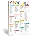 90 arkuszy Fastcheck Lista artykułów spożywczych podkładka magnetyczna, 110 drukowanych wspólnych posiłków do lodówki i pustych sklepów spożywczych do domu. Rozmiar 15 cm x 23 cm.
