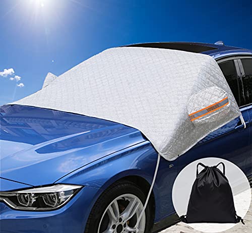 SK Studio Copertura Parabrezza Auto, la Parabrezza Anteriore Ripiegabile Ice Protection, Anti UV, Adatto la Maggior Parte dei Veicoli con deposito, 238x130cm