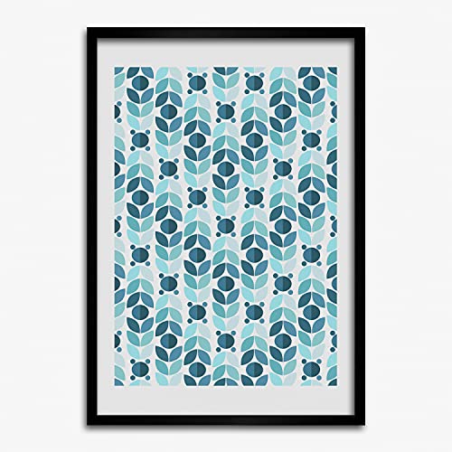 Tableau 50x70 cm géométrique Tulup pour décorer le mur d'un salon moderne avec cadre en bois