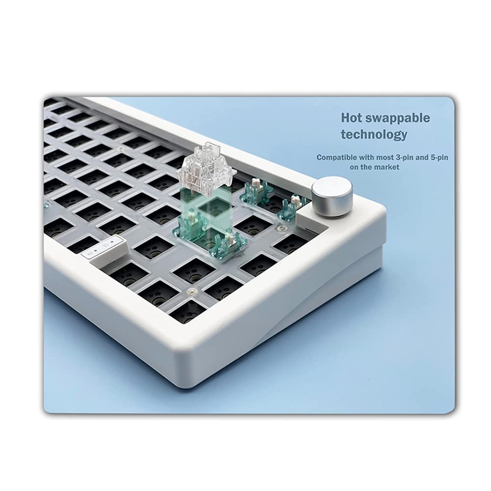 GMK67 Hot Swappable RGB Backlight Zestaw klawiatury mechanicznej Bluetooth 2.4G Bezprzewodowa 3 tryby Dostosowana klawiatura DIY Biała