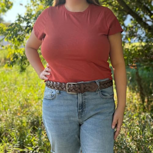 Cowgirls Rock Women's Braided Leather Belt with Contrast Stitching3