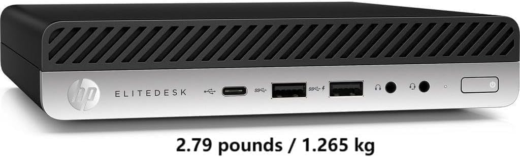 HP EliteDesk 705 G4 Mini Desktop Computer with 27" FHD Monitor, AMD Ryzen 5 2400G 3.6GHz, 8GB RAM, 256GB SSD, Keyboard & Mouse, USB WiFi, Windows 11 Pro (Renewed)