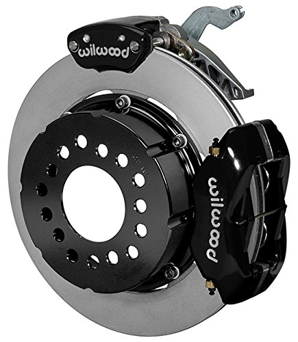 New Wilwood Rear Disc Brake Kit With Parking Brake For Gm 10 & 12 Bolt Rear Ends With C-Clip Eliminators, 12.19" Rotors, Black Dynalite 4 Piston Calipers & Mc4 Parking Brake Calipers, Pads, Brackets #TOP22