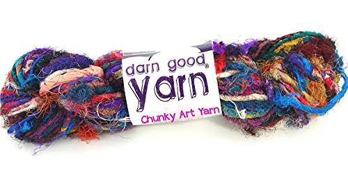 DARN GOOD YARN recycled handmade sari silk ribbon the blender multicolor fabric | silk ribbon knitting yarn, crochet yarn, jewelry making, weaving yarn, gift wrapping ribbon | 100 gram, 55 yard ribbon