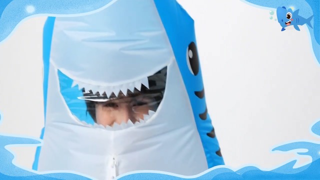 Disfraz inflable de tiburón para niños miniatura 7