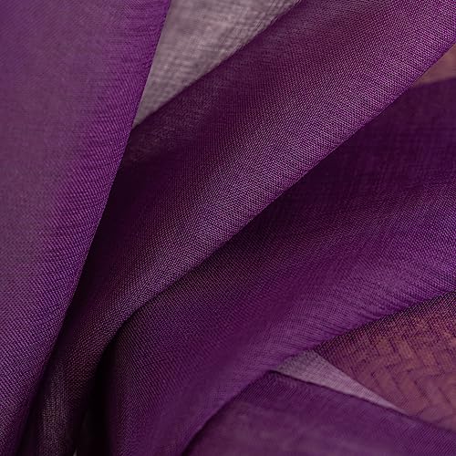 Image of Sheer Curtains 84 inch Length 2 Panels Set, Semi Sheer Privacy Curtain Drapes, Purple Rod Pocket Window Treatments Voile Curtains for Windows Living Room Bedroom Sunroom French Doors, 52 inchW x 84 inchL