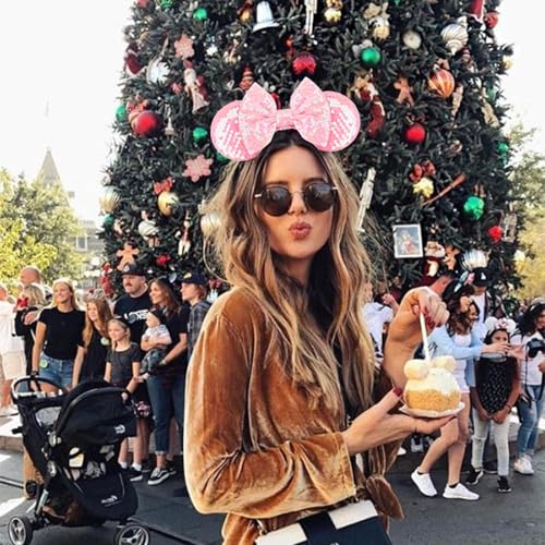 Image of DRESHOW Mouse Ears Bow Headbands Glitter Party Decoration Cosplay Costume for Women