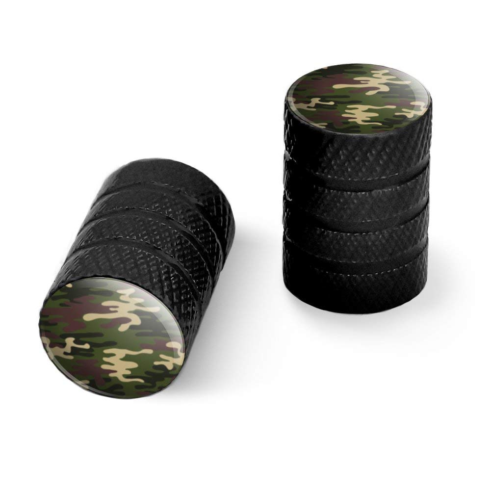 Green Camouflage Motorcycle Bicycle Bike Tire Rim Wheel Aluminum Valve Stem Caps