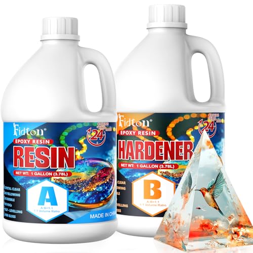 Epoxy Resin Kit - 2 Gallon Craft Resin Kits for Beginners, No Bubble Self - Leveling Clear Resin for River Table, Wood, Floor, Trays, Clock, Casting Resin for Coaster