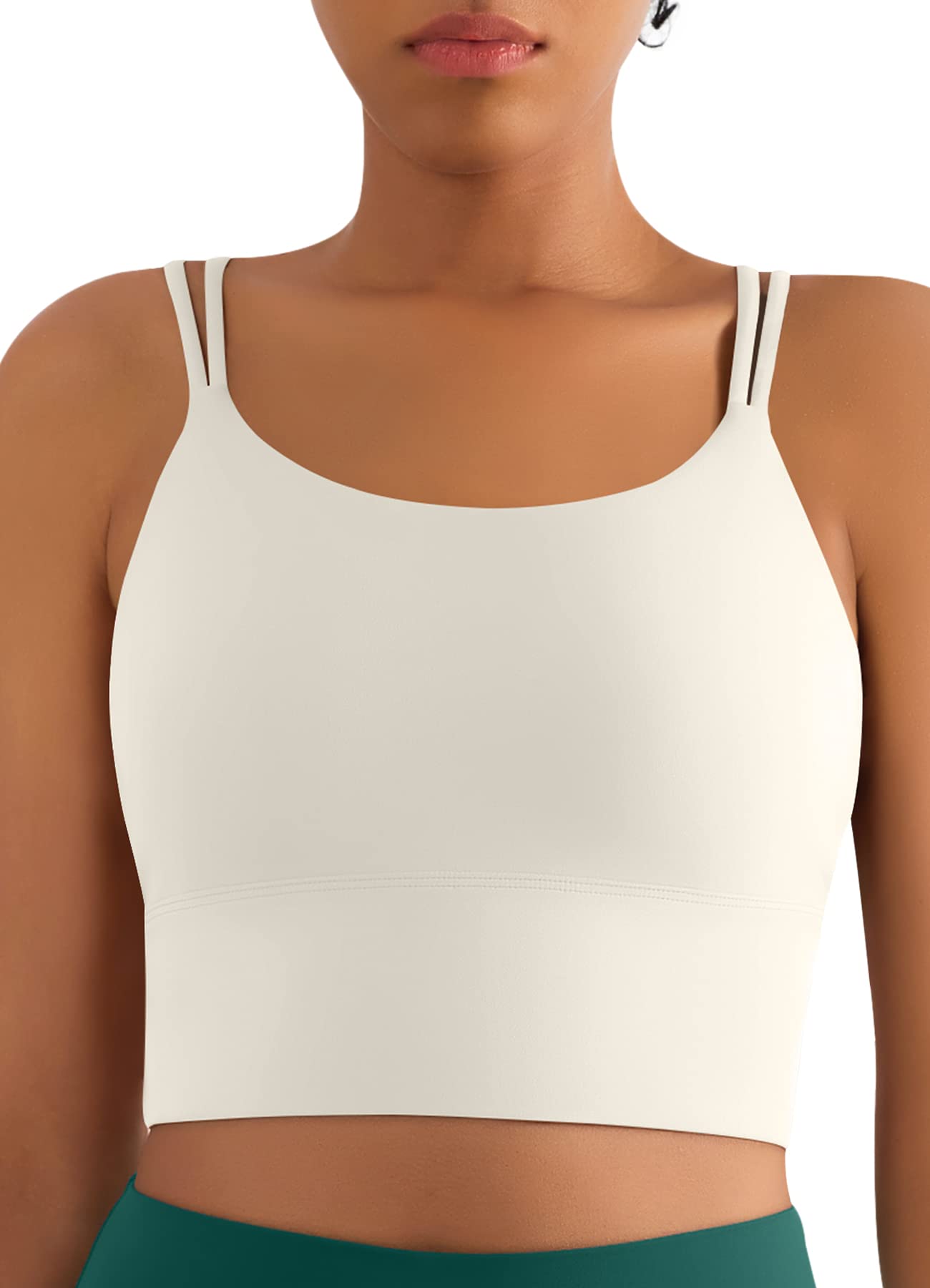 High Neck Longline Sports Bras for Women Sewnin Pads High Coverage