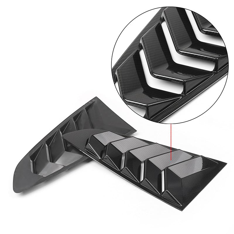 Lot de 2 Persiennes de FenêTre LatéRale ArrièRe de Voiture pour Ford Mustang 2015-2022, ABS Décoration de Fenêtre Latérale Triangulaire,Glossy Black