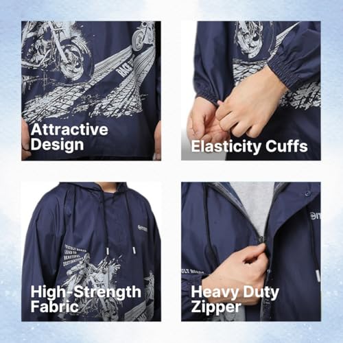 Image of Citizen Explorer Raincoat for Men with Waterproof Pant, Adjustable Inbuilt Hood & Carry Bag | Poly Rubberized PVC Coated Fabric | Durable & Lightweight Rainsuit