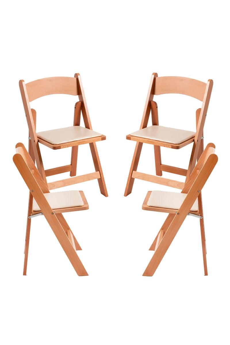 Regalos Miguel - Sillas Plegables - Pack 4 Sillas Plegables Wala Madera - Madera Natural